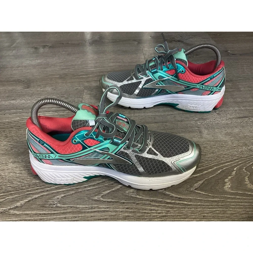 Brooks Ravenna 7 Running Sneakers Womens Size 7.5 B Grey Pink Teal 1202081B127